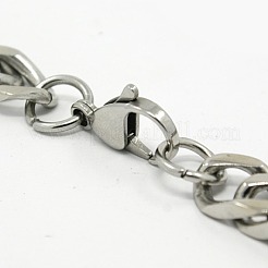 Tarnish Resistant 201 Stainless Steel Cuban Link Chain Necklaces&nbsp;NJEW-F039-23