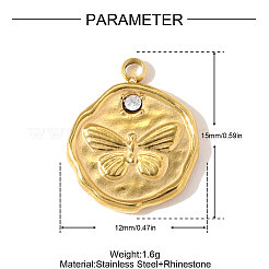 304 Stainless Steel Pendants&nbsp;STAS-OY010-78G