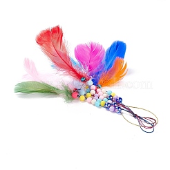 DIY Diamond Painting Hanging Woven Net/Web with Feather Pendant Kits&nbsp;DIY-I084-17