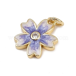 Brass Micro Pave Cubic Zirconia Pendants&nbsp;KK-D424-26G