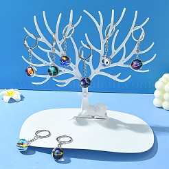 Round Glass Beads Keychain&nbsp;KEYC-YW00066-01