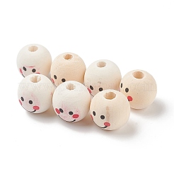 (Defective Closeout Sale: Wood Textured and 
Stain) Natural Wood Printed European Beads&nbsp;WOOD-XCP0001-65