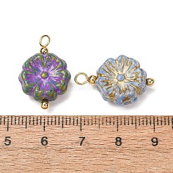Baking Paint & Golden Metal Enlaced Glass Pendants&nbsp;GL-CBA010C-12G