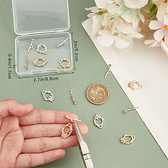 10Pcs 2 Colors Eco-friendly Brass Toggle Clasps&nbsp;KK-BBC0025-30