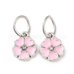 Enamel Style Flower Alloy Rhinestone Charms&nbsp;ENAM-S085-07