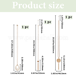 3Pcs 3 Styles Alloy Teardrop Disc Knot Pendant Long Necklace Sets&nbsp;NJEW-WH20050-01KCG