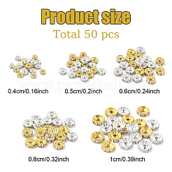 100Pcs 10 Styles Brass Rhinestone Beads&nbsp;RB-YW0001-17