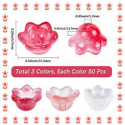 150Pcs 3 Colors Transparent Two Tone Spray Painted Glass Beads&nbsp;GLAA-LT0001-04A