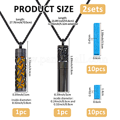 2Pcs 2 Styles Stainless Steel Perfume Bottle Necklaces&nbsp;NJEW-FH0001-30B