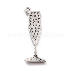 Brass Micro Pave Clear Cubic Zirconia Pendants&nbsp;KK-M222-08P