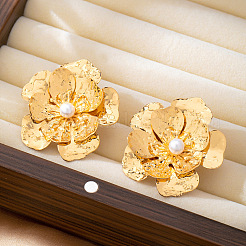 Alloy & Imitation Pearl Stud Earrings for Women&nbsp;WG3D3B2-01