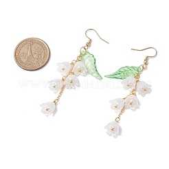 Flower Acrylic with 304 Stainless Steel Dangle Earrings&nbsp;EJEW-JE06142