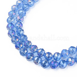 Electroplate Transparent Glass Beads Strands&nbsp;X-EGLA-N002-34B-C05