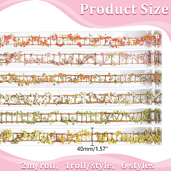 6Rolls 6 Styles PET Tape Stickers for Card Making&nbsp;DIY-ME0003-67