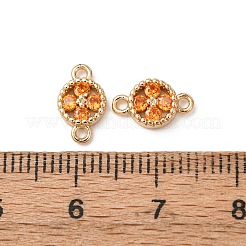 Brass Pave Cubic Zirconia Connector Charms&nbsp;ZIRC-L105-02G