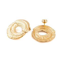 Ion Plating(IP) 304 Stainless Steel Stud Earrings for Women&nbsp;EJEW-P279-35G