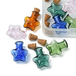 10Pcs 5 Colors Mini High Borosilicate Glass Bottle Bead Containers&nbsp;GLAA-FS0001-70