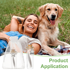 5Pcs Paw Print Glass Bottles&nbsp;AJEW-FG00021