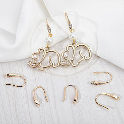 10Pcs Brass Micro Pave Clear Cubic Zirconia Earring Hooks&nbsp;KK-BBC0003-37