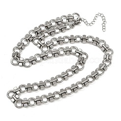 304 Stainless Steel Ring Link Chain Necklaces&nbsp;NJEW-H072-02A-P