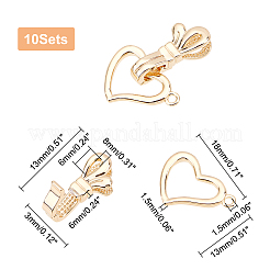 10 Sets Brass Fold Over Clasps&nbsp;KK-FH0002-64