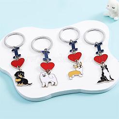 WEWAYSMILE 2 pcs Dog Keychain Car Keychain Pet Pendant Key-Ring Lovely Dog Key-ring Portable Metal Keychain Gift for Pet Lover Birthday Puppy Theme Party Supplies (Samoye)&nbsp;JX785A