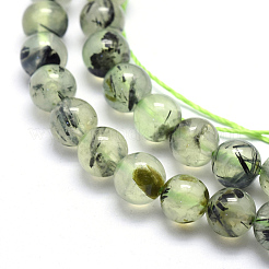 Natural Prehnite Beads Strands&nbsp;G-K224-03-6mm