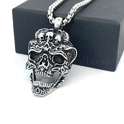 Punk Retro 304 Stainless Steel Skull Pendant Necklaces for Men&nbsp;CH2571