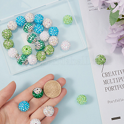 30Pcs 6 Style Polymer Clay Pave Rhinestone Beads&nbsp;CLAY-SC0001-78B