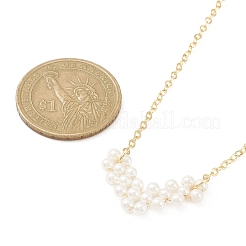 Shell Pearl Heart Pendtant Necklace with Brass Chains&nbsp;NJEW-TA00089