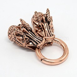 Dragon Head Alloy Spring Gate Rings&nbsp;PALLOY-L126-01