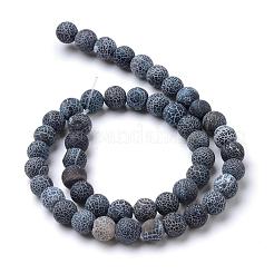 Natural & Dyed Crackle Agate Bead Strands&nbsp;G-T056-6mm-01