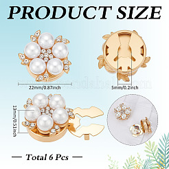 6Pcs Alloy ABS Imitation Pearl Cufflinks&nbsp;DIY-PH0031-80B