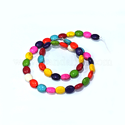 Oval Synthetic Turquoise Beads Strands&nbsp;TURQ-I011-8x10mm