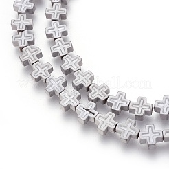 Electroplated Non-magnetic Synthetic Hematite Beads Strands&nbsp;G-P392-B05