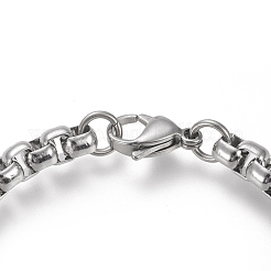 Tarnish Resistant 304 Stainless Steel Box Chain Bracelets&nbsp;BJEW-I288-01P