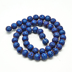 Electroplate Natural Lava Rock Beads Strands&nbsp;G-T058-03B