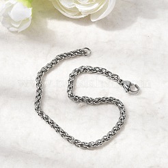 Tarnish Resistant 304 Stainless Steel Wheat Chain Bracelets&nbsp;BJEW-M187-12-F