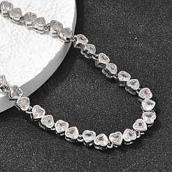 Brass Micro Pave Cubic Zirconia Geometric Tennis Necklaces&nbsp;NJEW-C121-02A-P