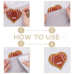 12Pcs 5 Styles Rugby Theme Computerized Embroidery Cloth Iron On Patches&nbsp;PATC-WR0001-12