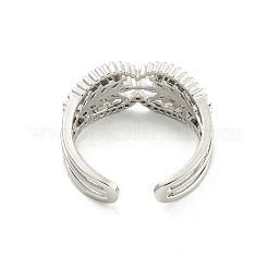 Brass Micro Pave Cubic Zirconia Cuff Rings&nbsp;RJEW-I103-046P
