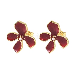 Brass Enamel Stud Earrings for Women&nbsp;KK-CBA760A-11G
