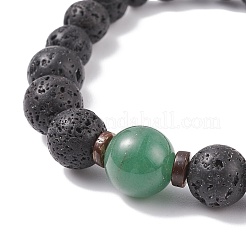 Natural Lava Rock & Coconut Stretch Bracelet with Gemstone Beads&nbsp;BJEW-JB08220