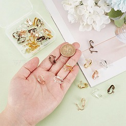 40Pcs 4 Colors Brass Clip-on Earring Findings&nbsp;KK-AR0004-20