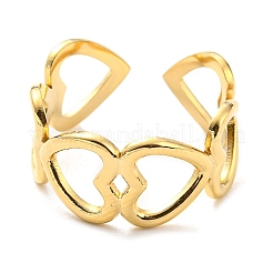 304 Stainless Steel Open Cuff Ring for Women&nbsp;RJEW-C016-17G