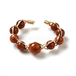 Adjustable Natural Carnelian with Brass Rings&nbsp;LS-G-B075-01G-10
