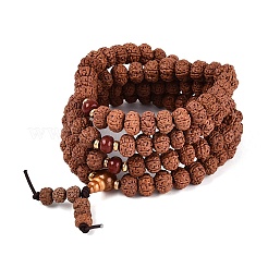 Buddhist Jewelry Prayer 108 Rudraksha Seed Mala Beads Necklaces&nbsp;NJEW-M102-02