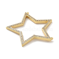 Rack Plating Brass Micro Pave Cubic Zirconia Connector Charms&nbsp;KK-G515-42G-01