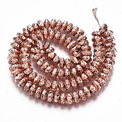 Electroplated Natural Lava Rock Beads Strands&nbsp;G-T114-66RG