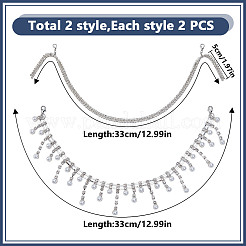 4Pcs 2 Styles Glass Rhinestone Boot Strap Chains&nbsp;HJEW-DR00217